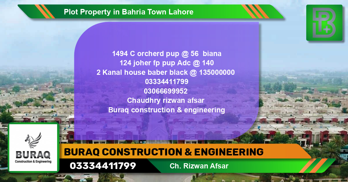Residential Plot for Sale in Bahria Town, Lahore - (BP-71288)