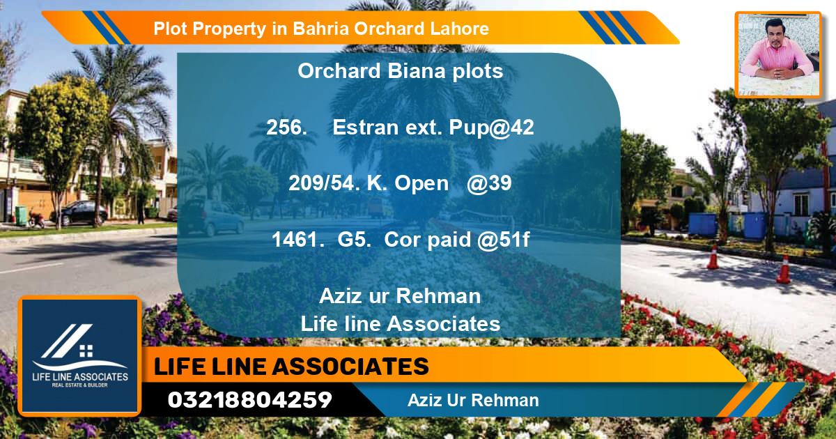 Residential Plot for Sale in Bahria Orchard, Lahore - (BP-71313)