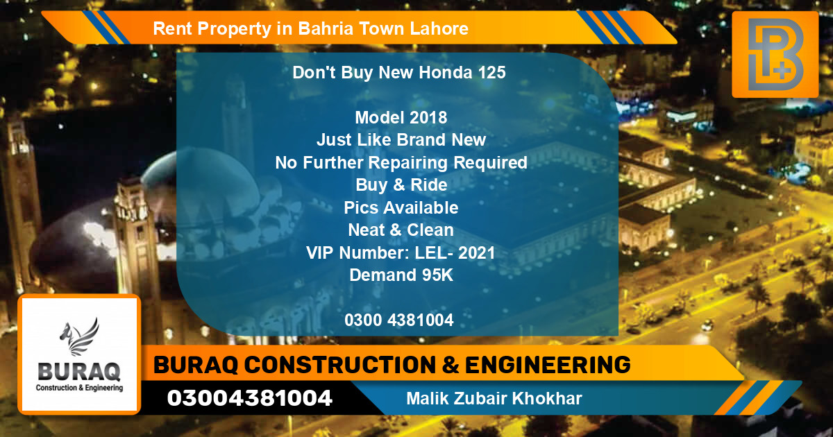 Residential Property for Rent in Bahria Town, Lahore - (BP-71317)