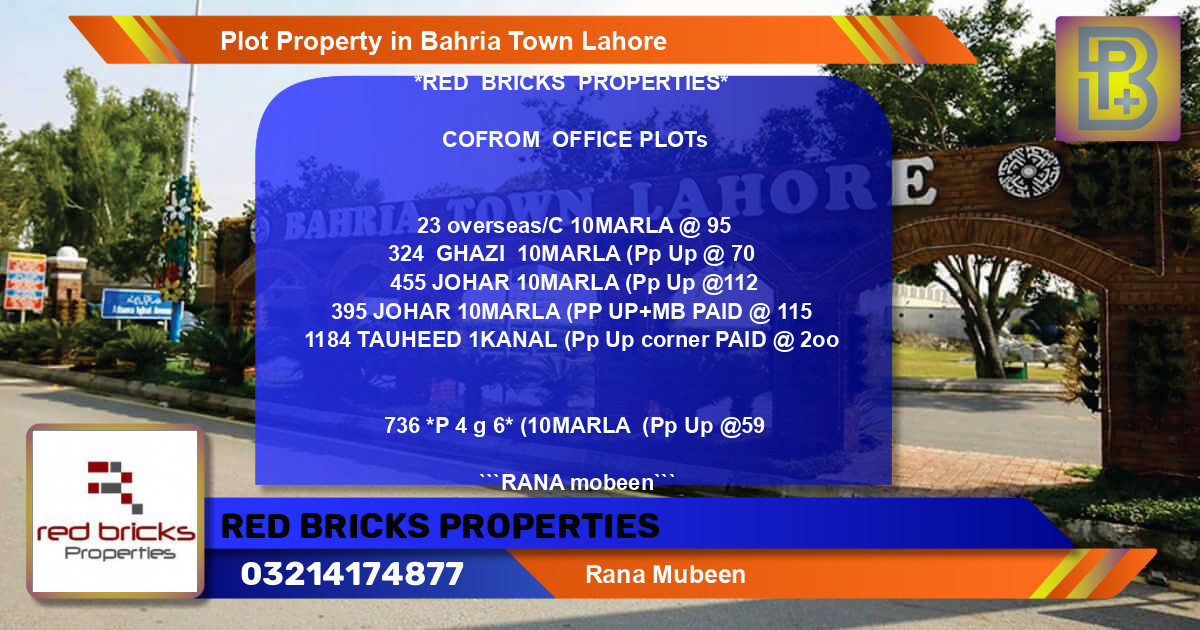 Residential Plot for Sale in Bahria Town, Lahore - (BP-71352)