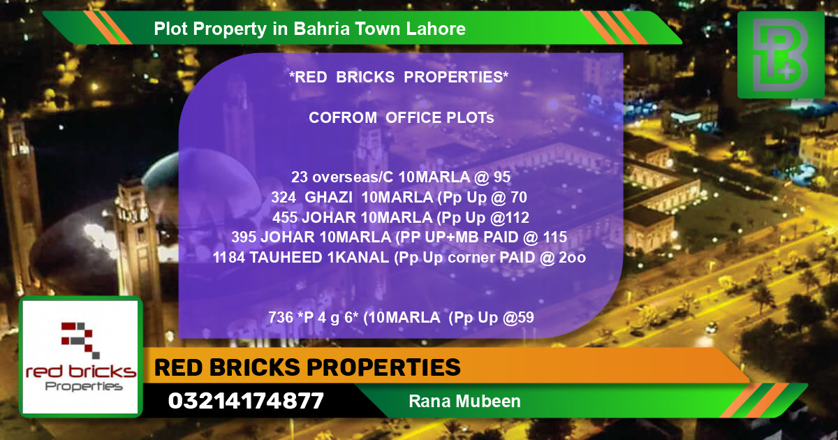 Residential Plot for Sale in Bahria Town, Lahore - (BP-71353)