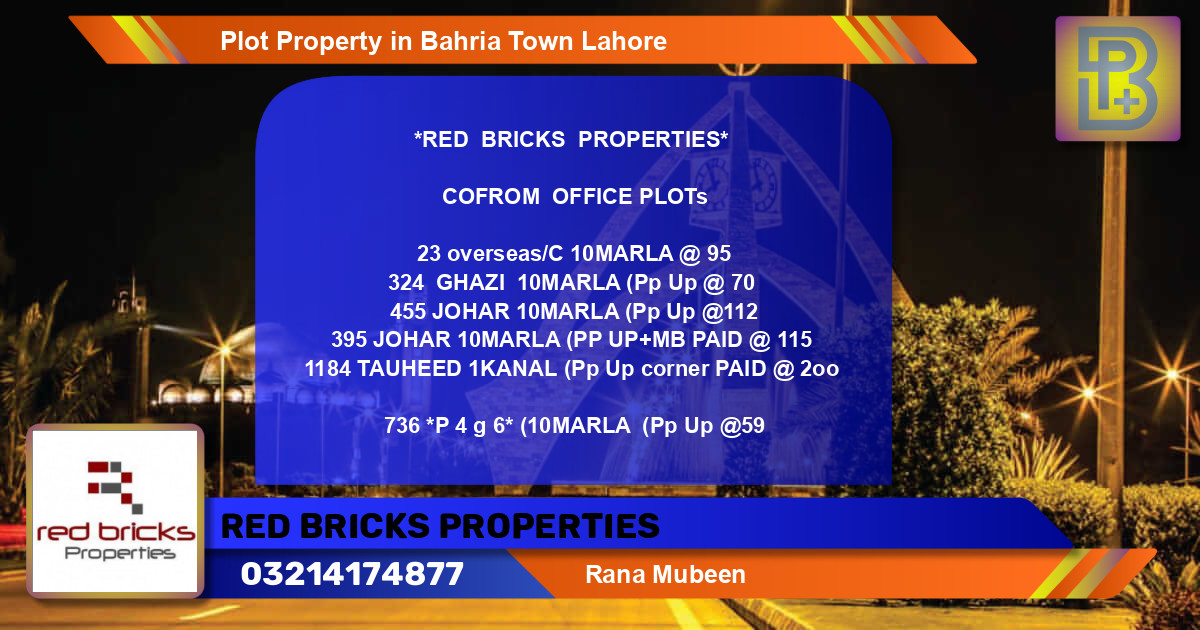 Residential Plot for Sale in Bahria Town, Lahore - (BP-71354)