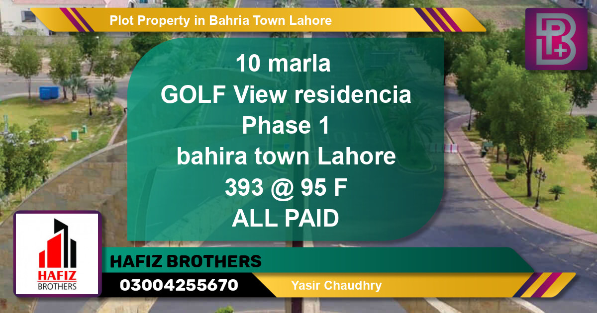 Residential Plot for Sale in Bahria Town, Lahore - (BP-71360)