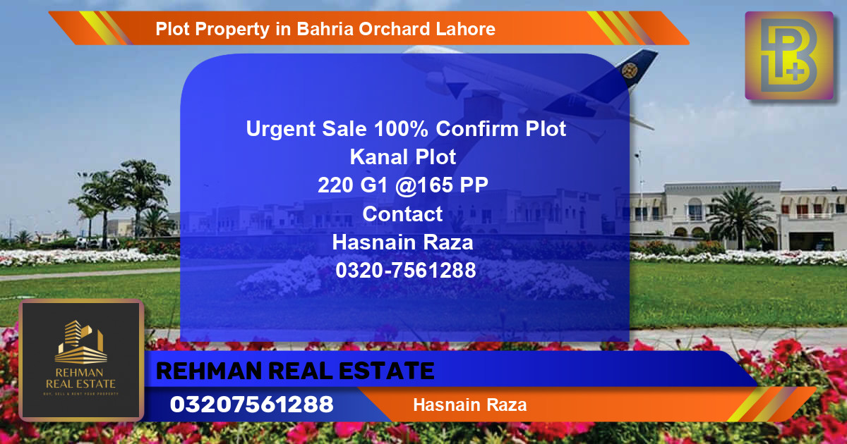 Residential Plot for Sale in Bahria Orchard, Lahore - (BP-71405)