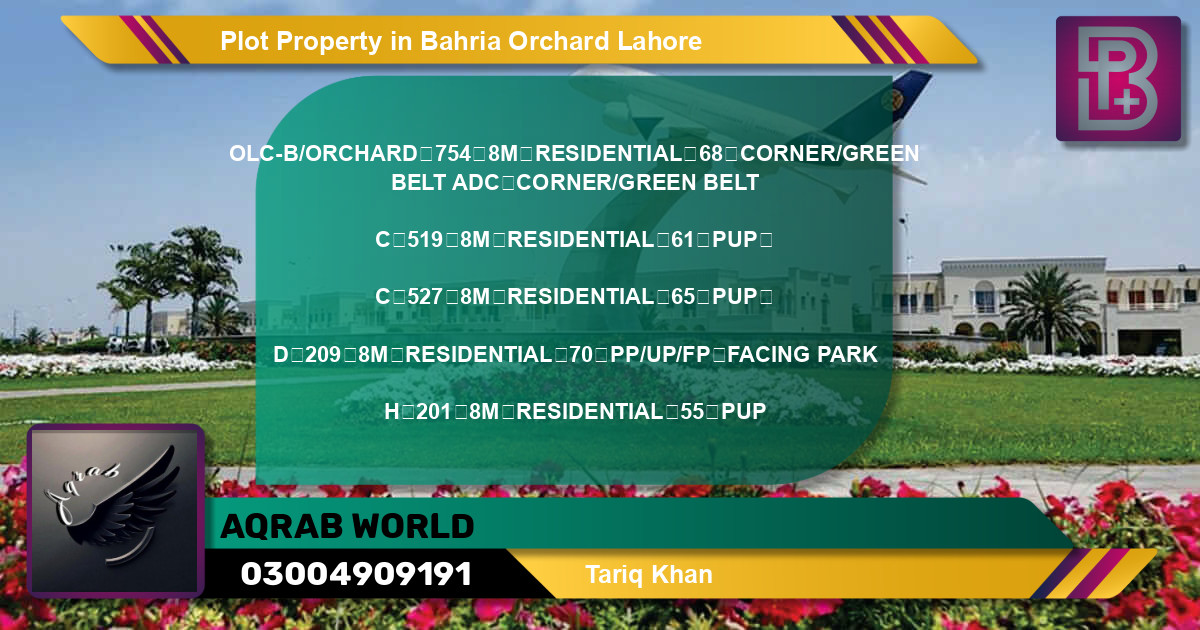 Residential Plot for Sale in Bahria Orchard, Lahore - (BP-71412)