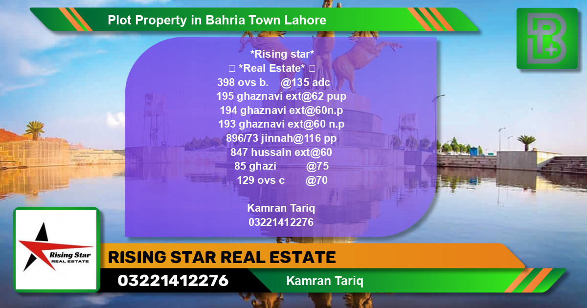 Residential Plot for Sale in Bahria Town, Lahore - (BP-71428)