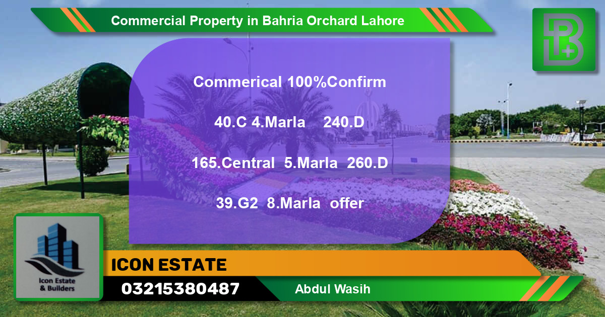 Commercial Property for Sale in Bahria Orchard, Lahore - (BP-71442)