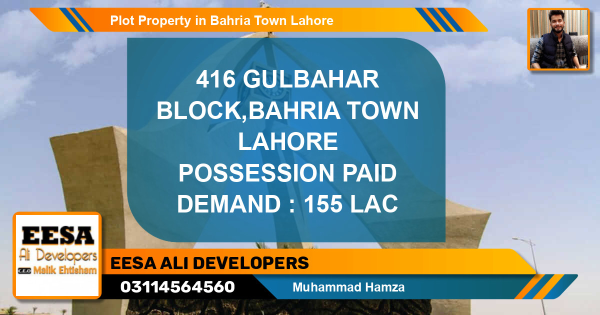 Residential Plot for Sale in Bahria Town, Lahore - (BP-71486)