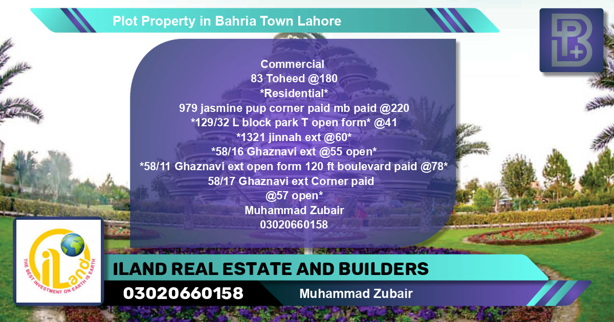 Commercial Plot for Sale in Bahria Town, Lahore - (BP-71502)