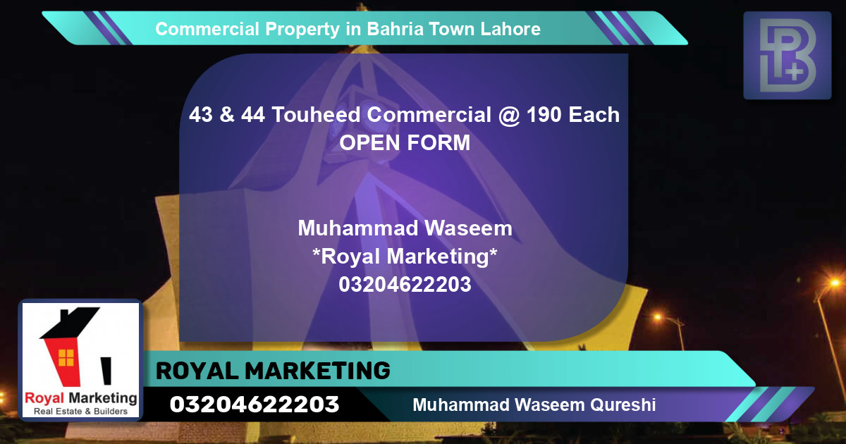 Commercial Property for Sale in Bahria Town, Lahore - (BP-71505)