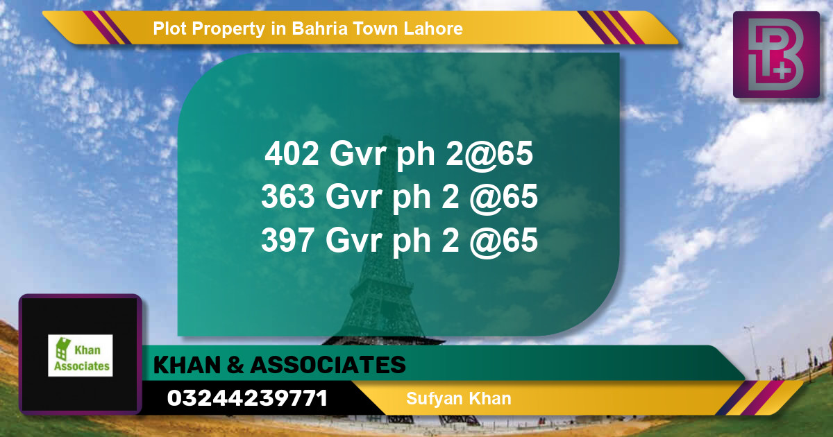 Residential Plot for Sale in Bahria Town, Lahore - (BP-71545)