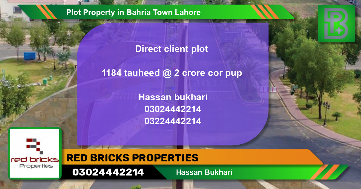 Residential Plot for Sale in Bahria Town, Lahore - (BP-71558)
