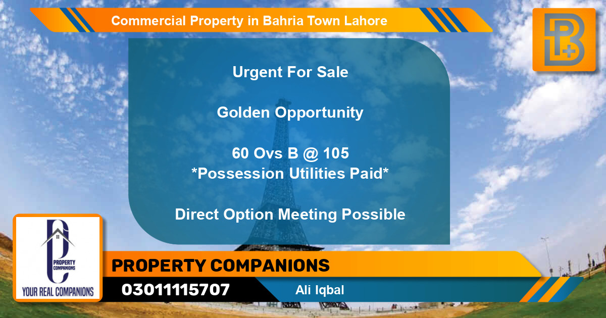 Commercial Property for Sale in Bahria Town, Lahore - (BP-71566)