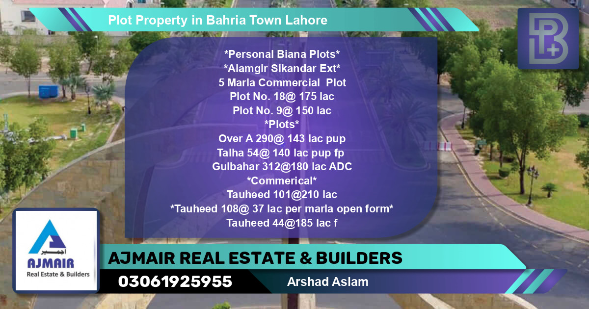 Commercial Plot for Sale in Bahria Town, Lahore - (BP-71568)