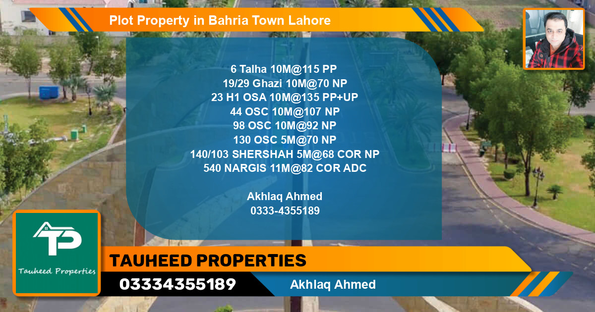 Residential Plot for Sale in Bahria Town, Lahore - (BP-71570)