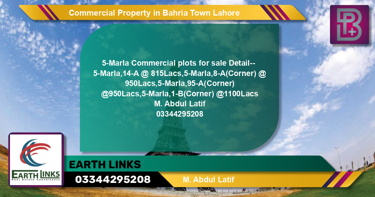 Commercial Property for Sale in Bahria Town, Lahore - (BP-71600)