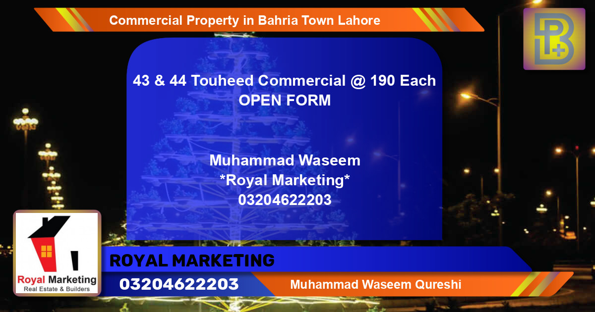 Commercial Property for Sale in Bahria Town, Lahore - (BP-71621)