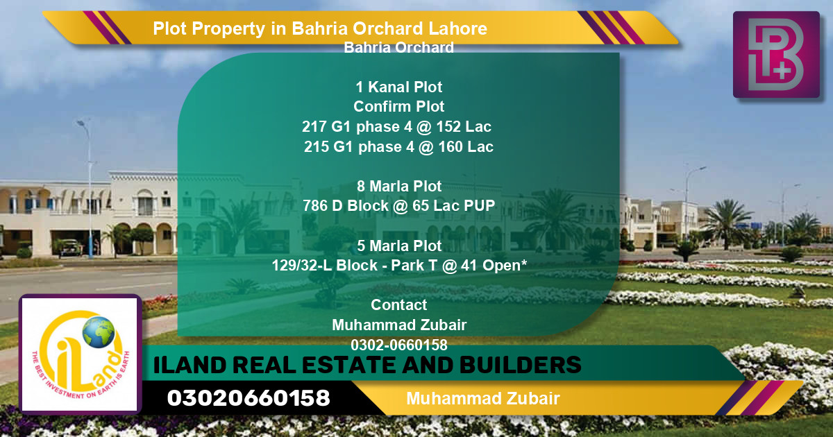 Residential Plot for Sale in Bahria Orchard, Lahore - (BP-71649)