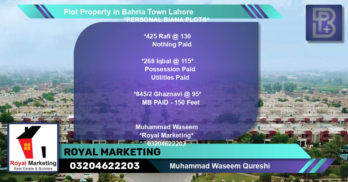 Residential Plot for Sale in Bahria Town, Lahore - (BP-71666)