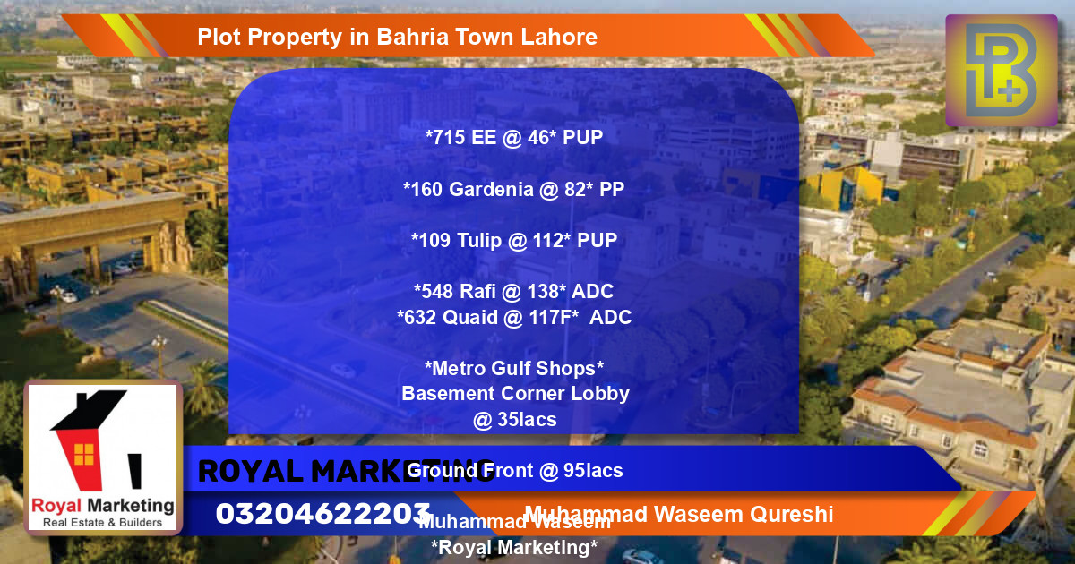 Residential Plot for Sale in Bahria Town, Lahore - (BP-71670)