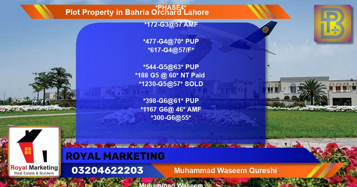 Residential Plot for Sale in Bahria Orchard, Lahore - (BP-71672)