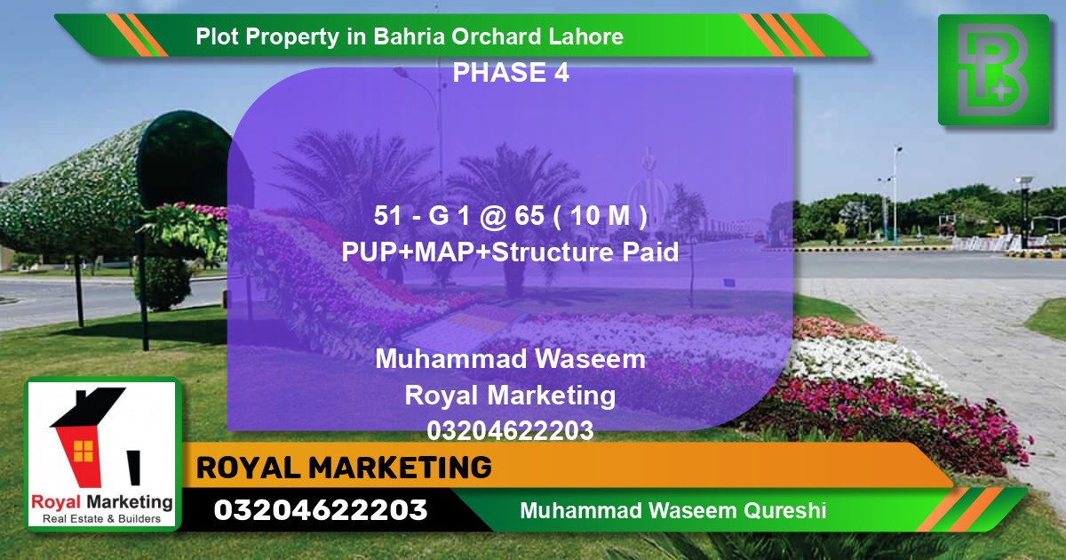 Residential Plot for Sale in Bahria Orchard, Lahore - (BP-71674)