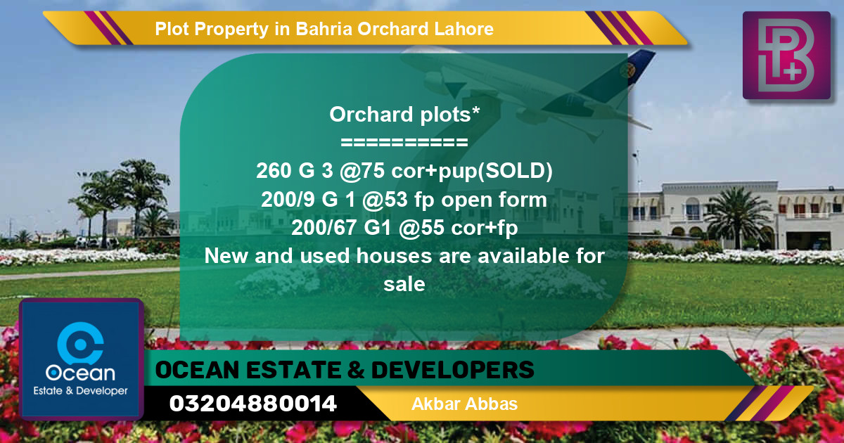 Residential Plot for Sale in Bahria Orchard, Lahore - (BP-71679)
