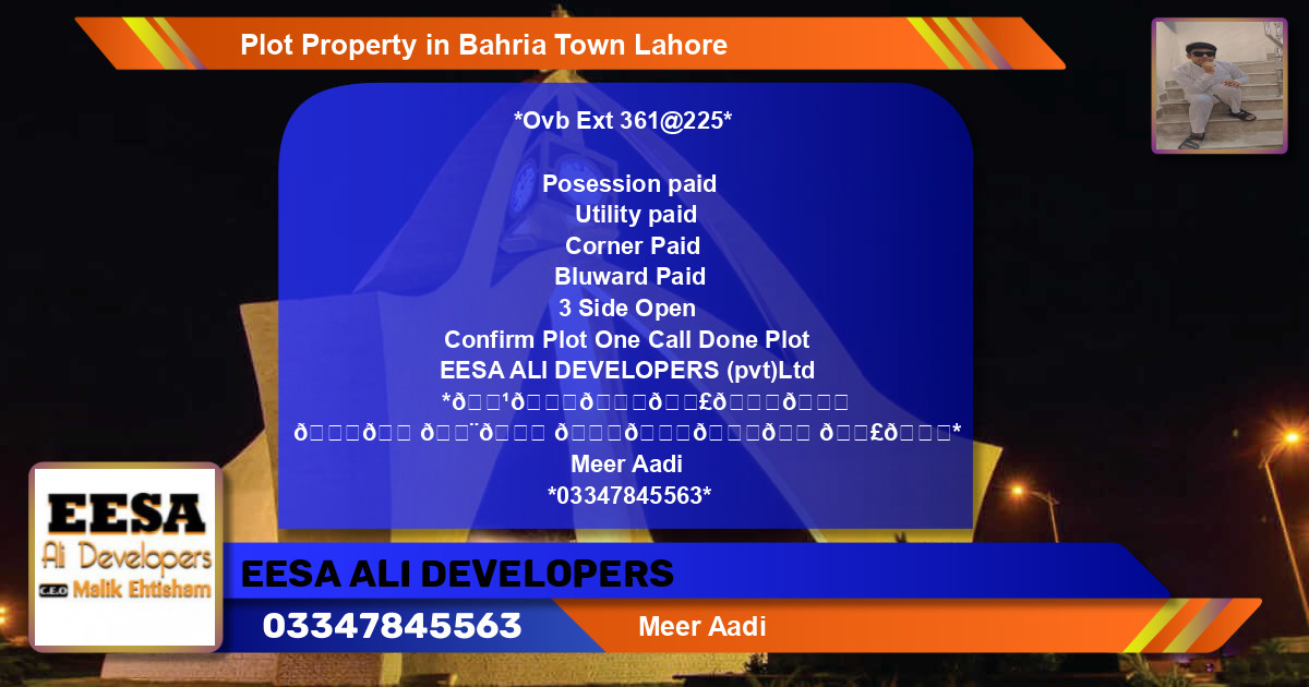 Residential Plot for Sale in Bahria Town, Lahore - (BP-71702)