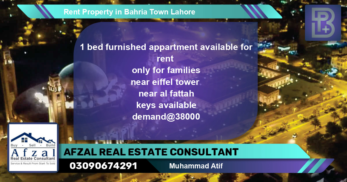 Residential Property for Rent in Bahria Town, Lahore - (BP-71741)