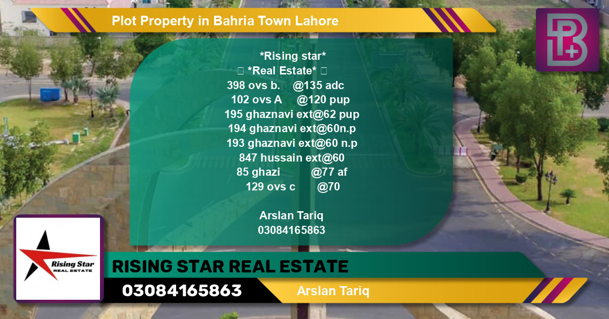 Residential Plot for Sale in Bahria Town, Lahore - (BP-71742)
