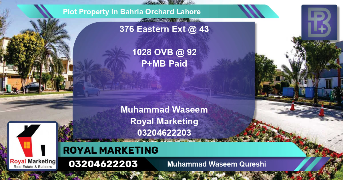 Residential Plot for Sale in Bahria Orchard, Lahore - (BP-71766)