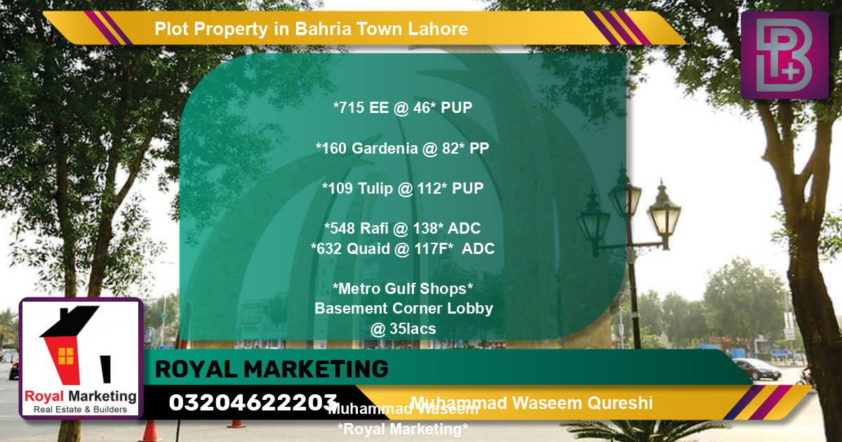 Residential Plot for Sale in Bahria Town, Lahore - (BP-71772)