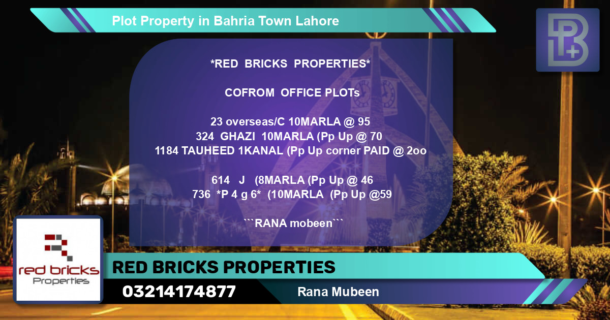 Residential Plot for Sale in Bahria Town, Lahore - (BP-71788)
