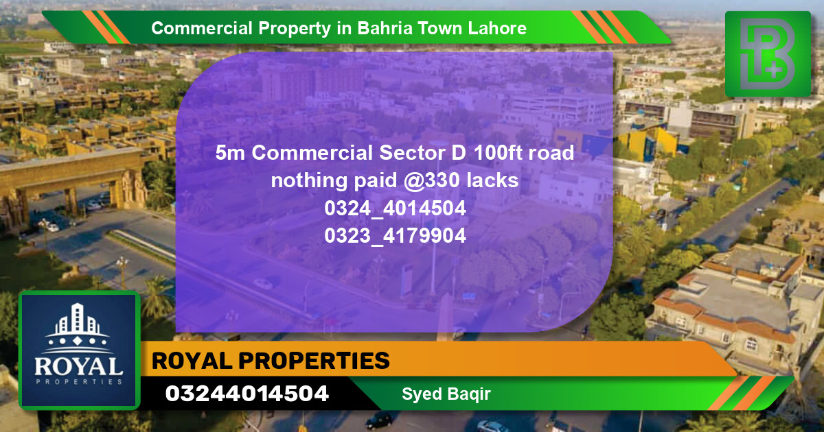 Commercial Property for Sale in Bahria Town, Lahore - (BP-71823)