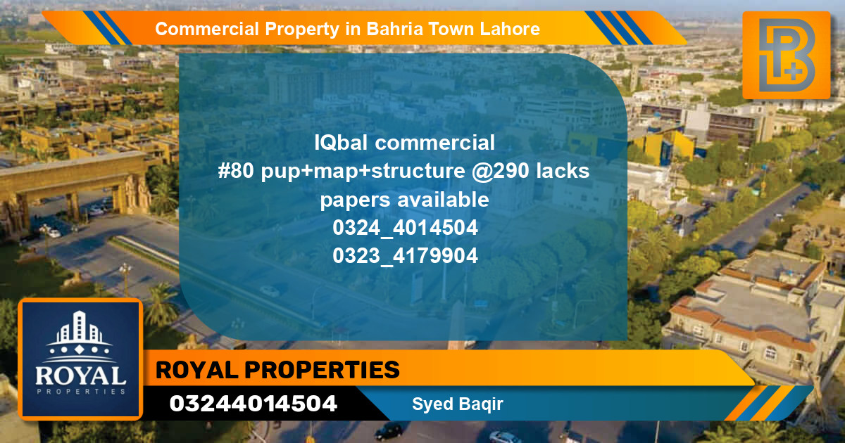 Commercial Property for Sale in Bahria Town, Lahore - (BP-71825)