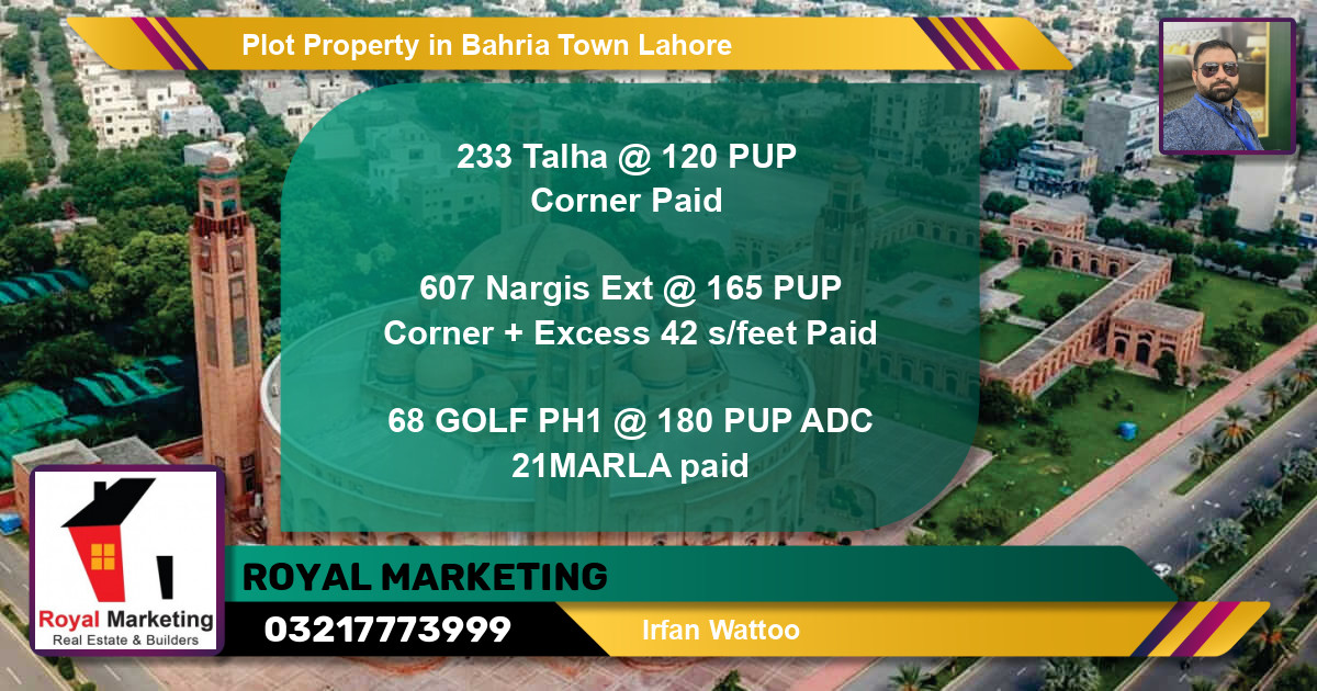 Residential Plot for Sale in Bahria Town, Lahore - (BP-71828)