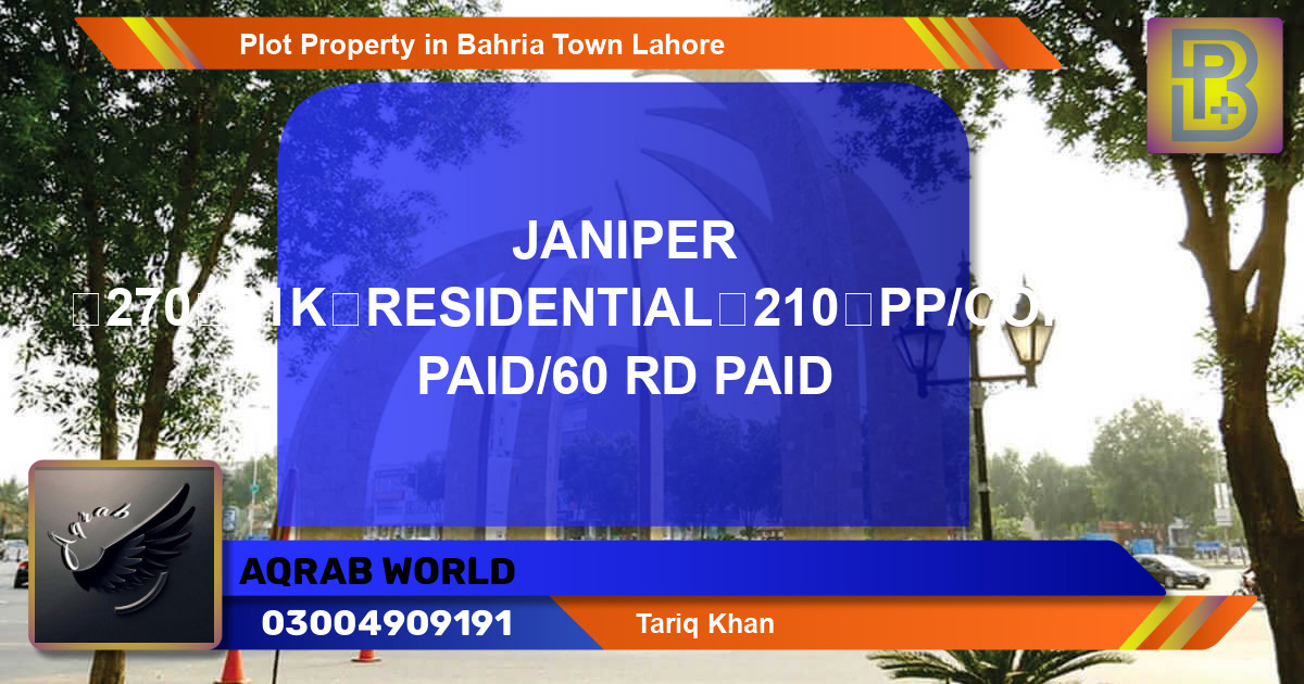 Residential Plot for Sale in Bahria Town, Lahore - (BP-71854)