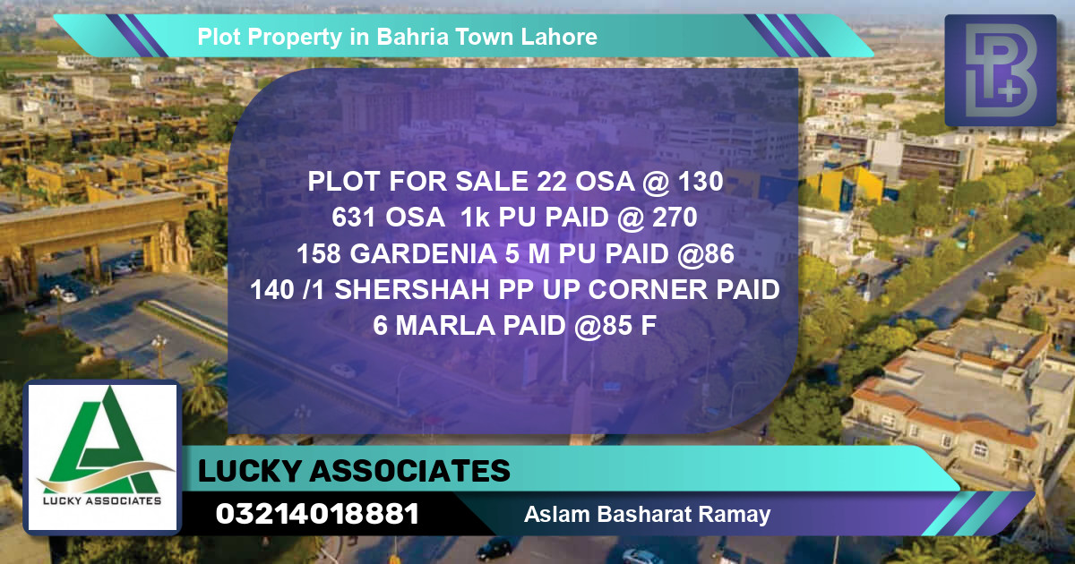 Residential Plot for Sale in Bahria Town, Lahore - (BP-71865)
