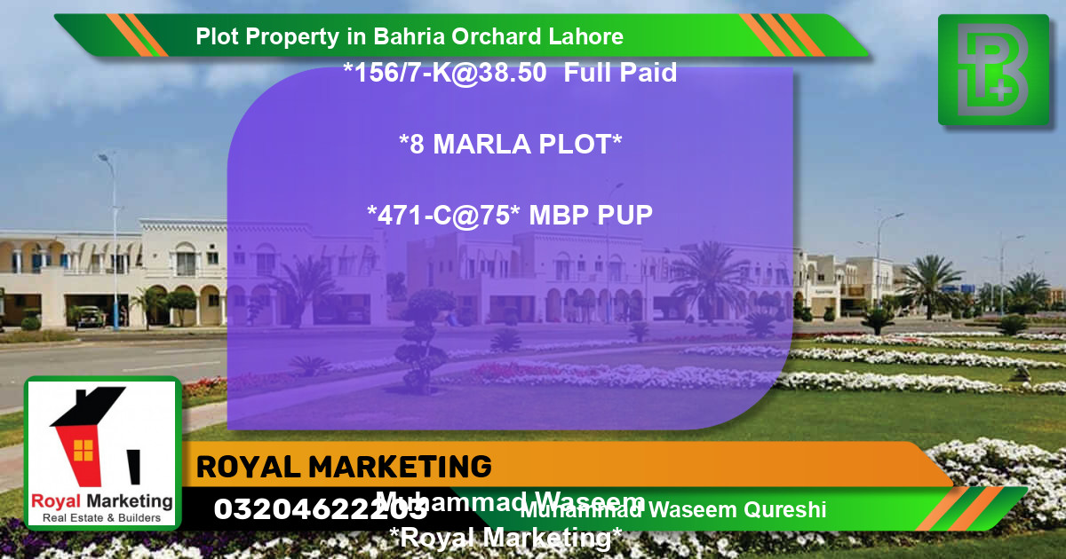 Residential Plot for Sale in Bahria Orchard, Lahore - (BP-71875)