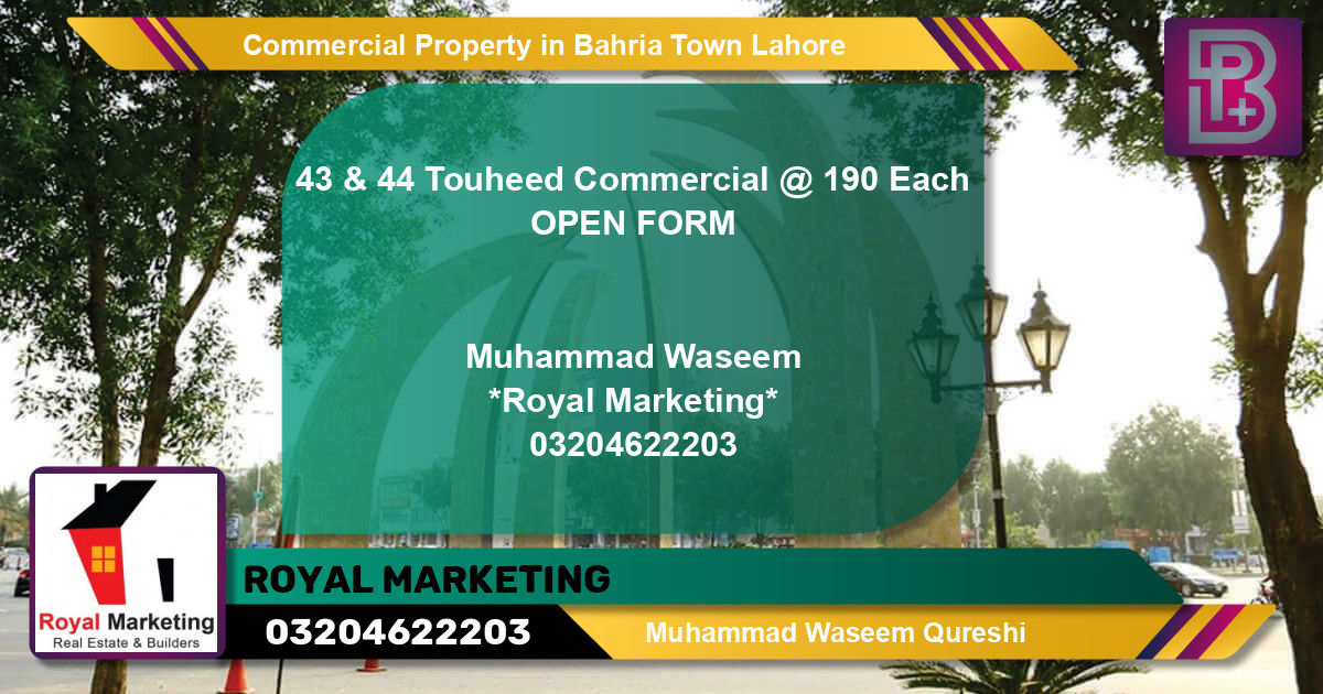 Commercial Property for Sale in Bahria Town, Lahore - (BP-71907)