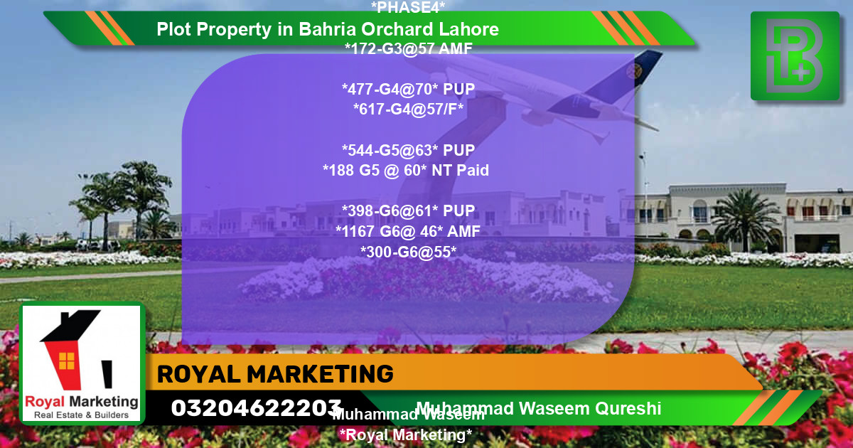 Residential Plot for Sale in Bahria Orchard, Lahore - (BP-71912)