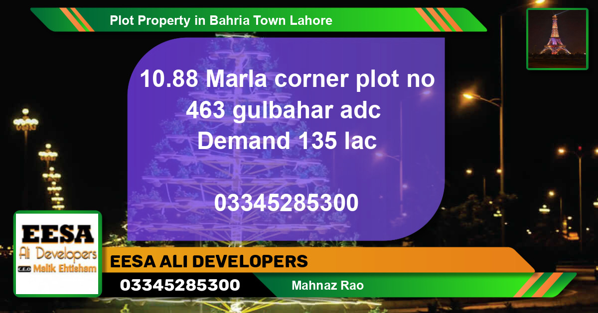 Residential Plot for Sale in Bahria Town, Lahore - (BP-71920)