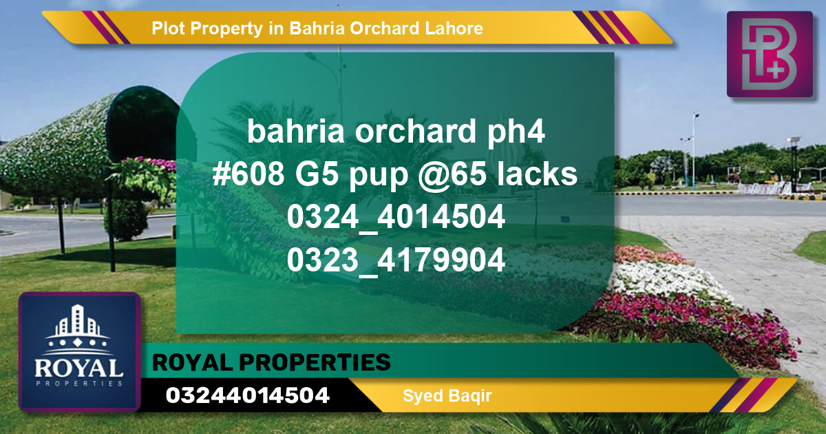 Residential Plot for Sale in Bahria Orchard, Lahore - (BP-71955)