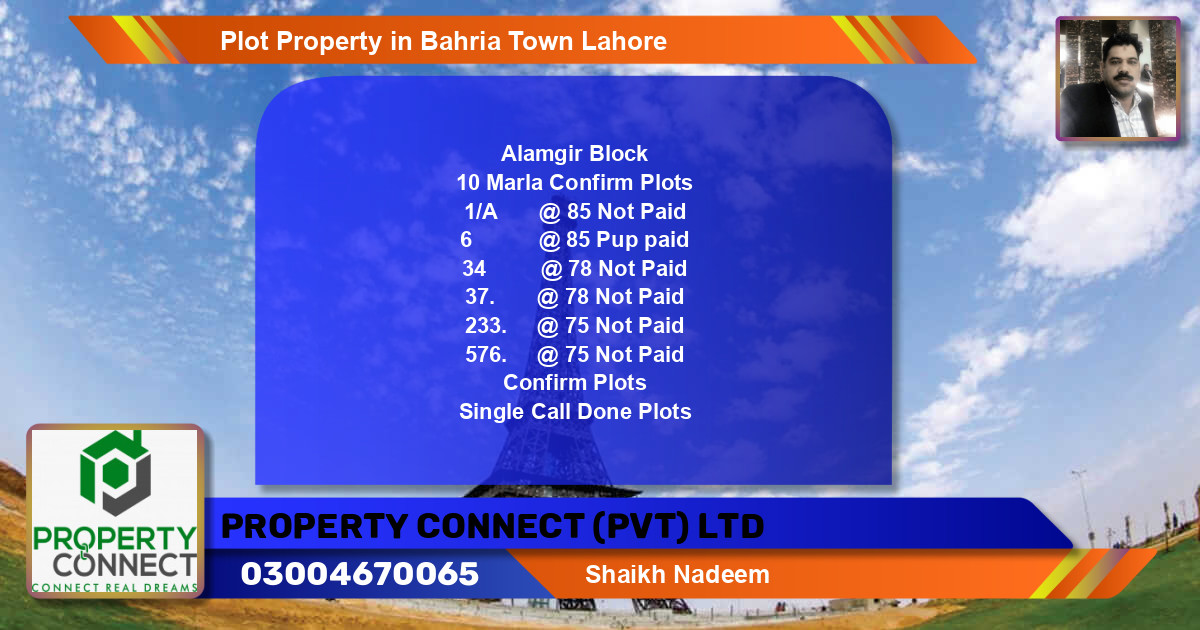 Residential Plot for Sale in Bahria Town, Lahore - (BP-71991)