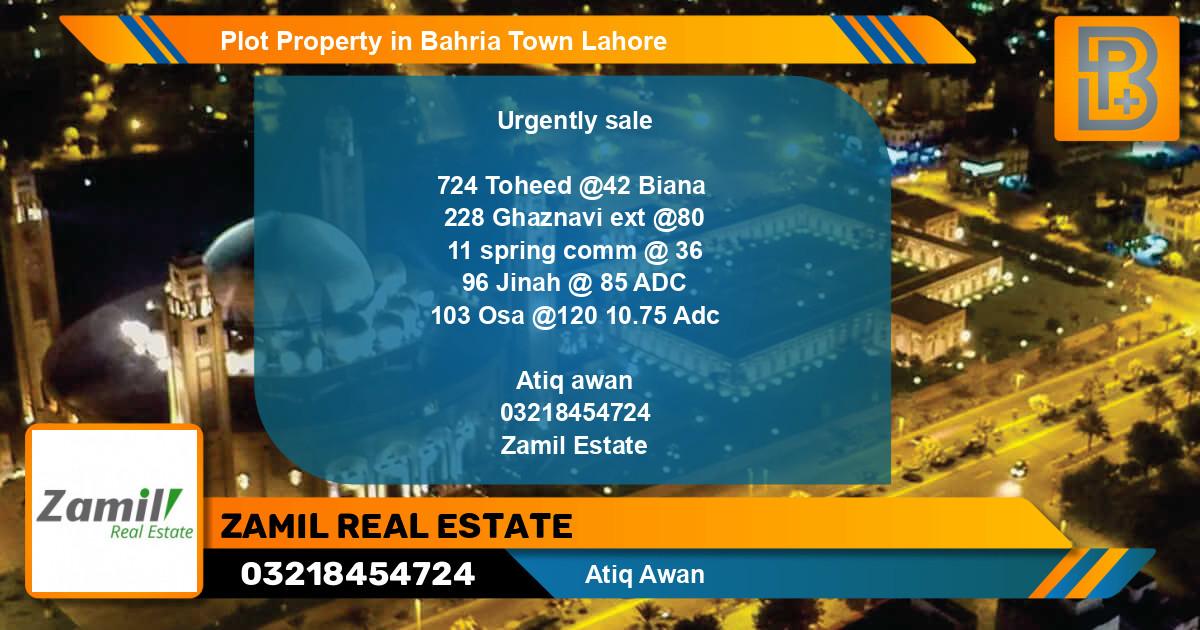 Residential Plot for Sale in Bahria Town, Lahore - (BP-71997)
