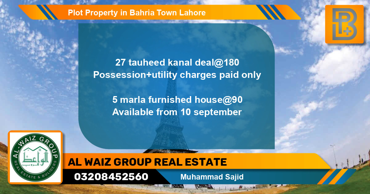 Residential Plot for Sale in Bahria Town, Lahore - (BP-72001)
