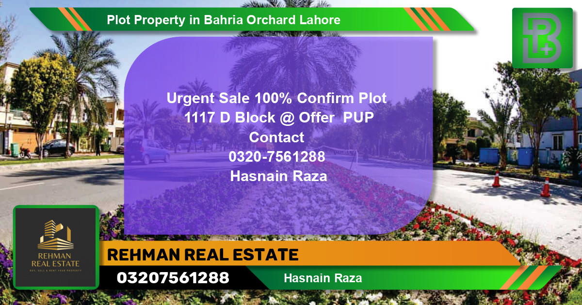 Residential Plot for Sale in Bahria Orchard, Lahore - (BP-72036)
