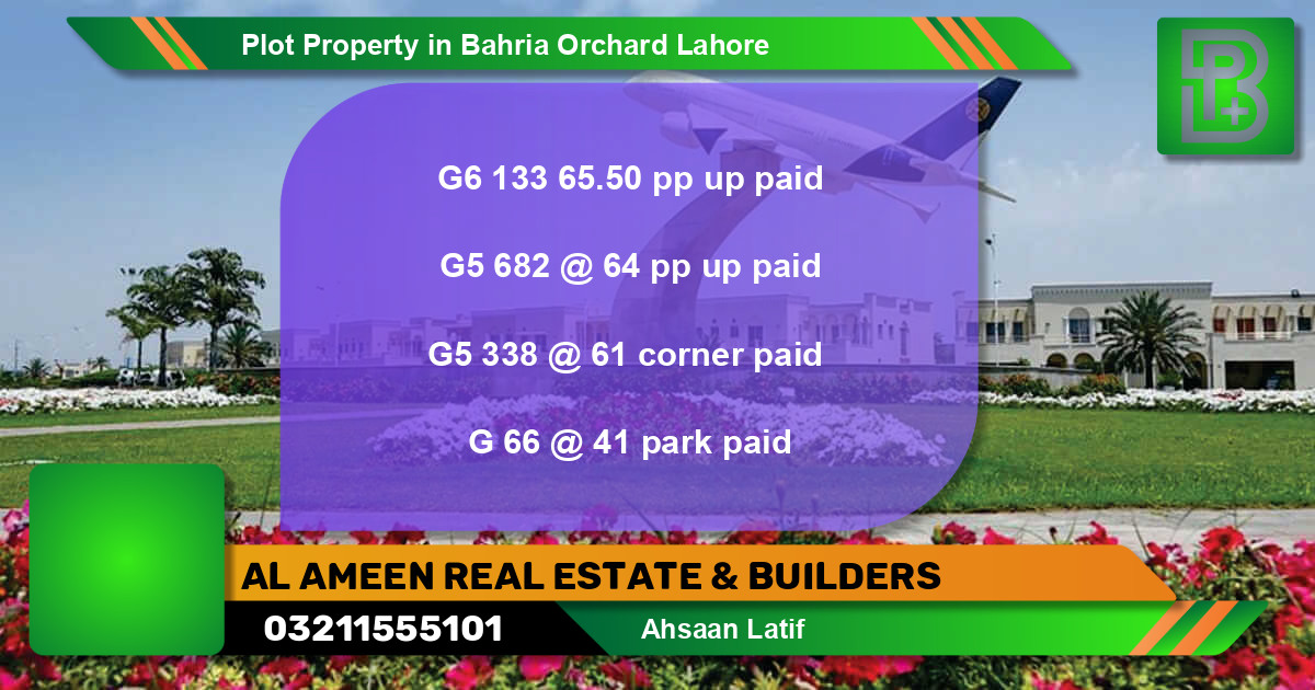 Residential Plot for Sale in Bahria Orchard, Lahore - (BP-72050)