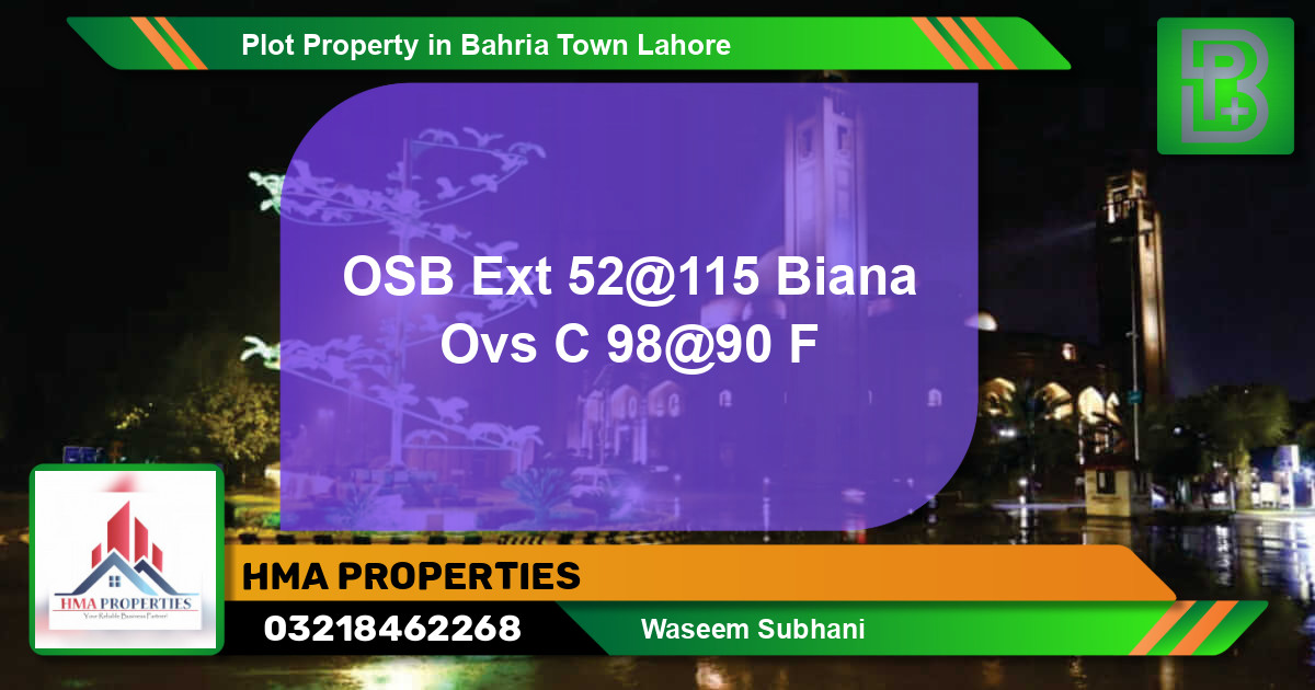 Residential Plot for Sale in Bahria Town, Lahore - (BP-72058)