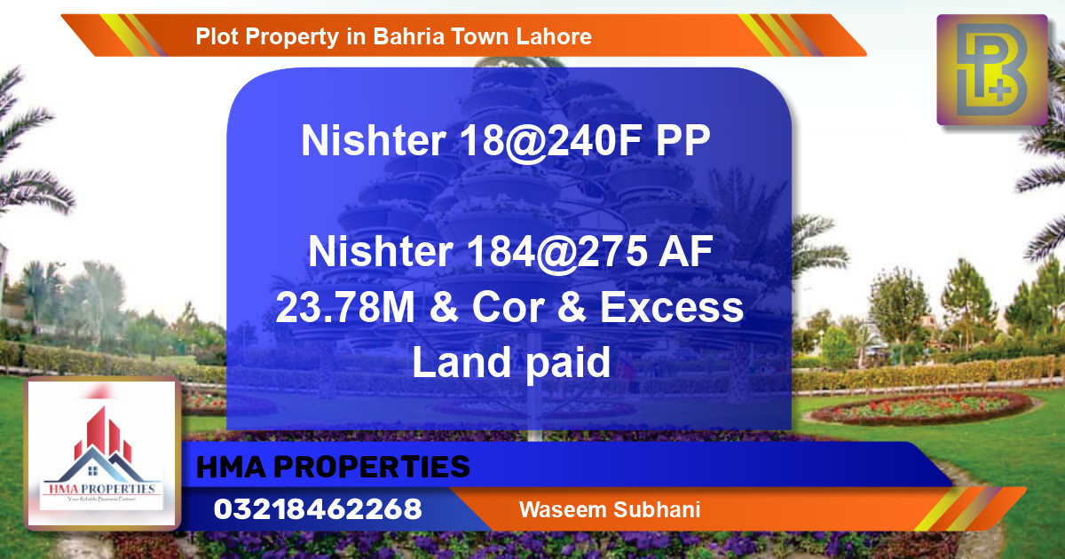 Residential Plot for Sale in Bahria Town, Lahore - (BP-72068)